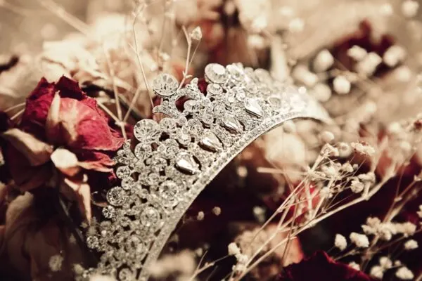 Wedding Crown on flower background